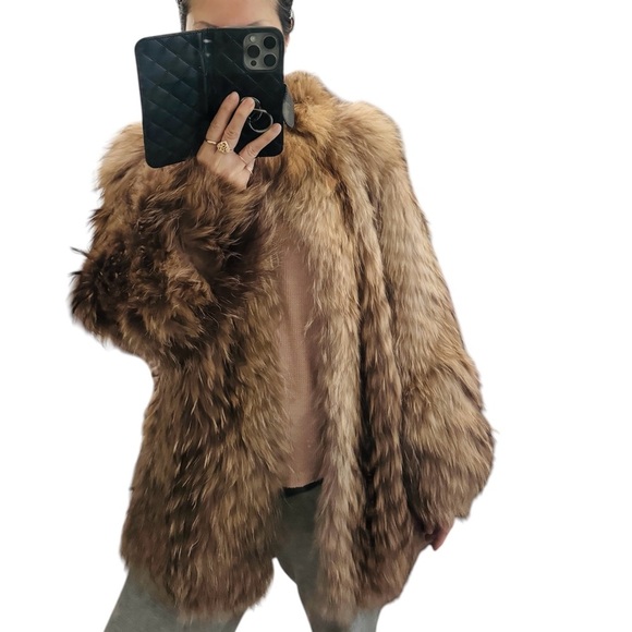 Vintage luxurious Genuine Fur Coat in shades of brown tan and cream - Picture 2 of 15